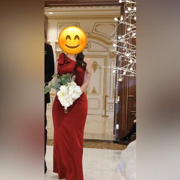 Kleinfeld’s Trumpet/Mermaid One-Shoulder Sleeveless Satin Dress w/ Bowknot💃🏻 - Picture 2 of 3